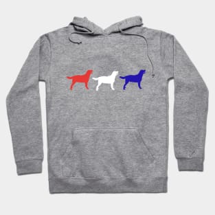 Red, White & Blue Happy Lab Design Hoodie